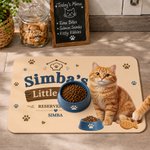 Individuell gestaltete „Little Cafe“-Futtermatte für Haustiere mit Tierporträt, wasserfest, mit Namen und Gummirücken – Tierbedarf, Geburtstagsgeschenk für Tierhalter