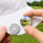 Personalized 3D-Effect Artwork Cartoon Character Photo Magnetic Hat Clip Marker with Name Golf Club Birthday Game Day Gift for Golf Lovers