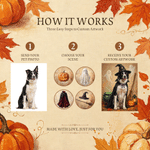 Personalised Halloween Themed Oil Painting Style Pet Photo Canvas Prints with Name Home Decor Halloween Gift for Pet Lover
