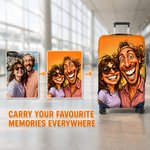 Personalised Exaggerated Comic Photo Luggage Cover Fits 18-32 Inches Suitcase Daily Use Travel Accessories Birthday Gift for Travel Lovers Couples