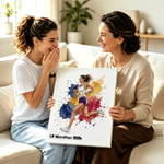 Personalized Splatter Paint Marathon Race Sport Photo Framed Canvas Print with Text  Home Decor Ship from USA Birthday Gift for Marathon Lover