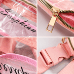 Personalized Multicolor Transparent Waterproof Crossbody Waist Bag with Name and Adjustable Strap Summer Travel Birthday Gift for Women