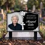 Piquet de jardin personnalisé avec photo, en souvenir affectueux, avec nom et date — Cadeau de condoléances pour la famille
