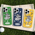 Personalized Cute Golf Crocodile TPU Phone Case for iPhone with Name Birthday Golf Club Gift for Golf Lovers