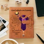 Personlig Graduation Character A5 PU skinnomslag til notatbok med navn og år Fødselsdag Graduation Gave til studenter og nyutdannede