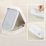 Personalized Zodiac PU Leather Jewellery Box with Name and LED Three-Colour Adjustable Makeup Mirror Birthday Gift for Zodiac Lovers