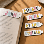 Personalised Pencil Notebook Artistic Fonts Name Magnetic Bookmark Clips Graduation Back to School Reading Gift for Book Lovers Kids