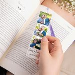 Personalisierter 3-Fotos-Acryl-Lesezeichen | mit Namen und Wunschtext | mit Quaste | Lesezubehör | Geburtstagsgeschenk für Familie und Freunde