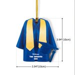 Personalized Wooden Graduation Uniform Ornament with Ribbon Name School and Year Graduation Gift for Graduate