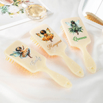 Personalized Black Birth Flower Fairy Anti-Static Massage Comb with Name Makeup Tool Birthday Gift for  African American Girls