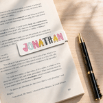 Personalised Pencil Notebook Artistic Fonts Name Magnetic Bookmark Clips Graduation Back to School Reading Gift for Book Lovers Kids
