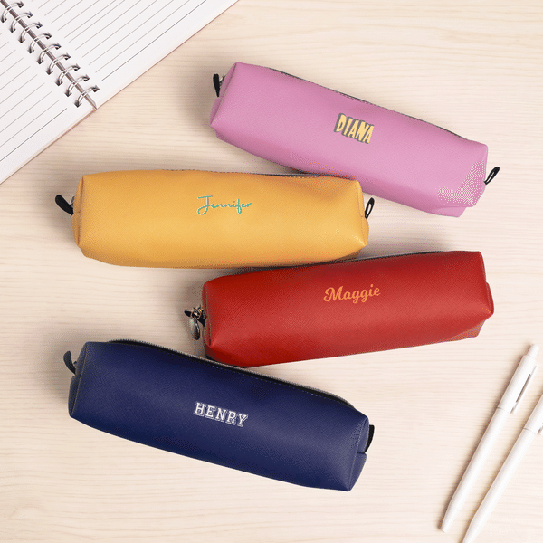 Personalized Multicolor Minimalist Style Pencil Pouch with Name Daily Use Teacher's Day Back to School Gift for Teachers Students Colleagues