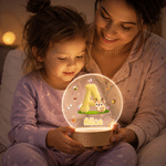 Personalized Cute Animal Insect Initial LED Night Light with Wooden Base and Name Home Decor Back to School Birthday Gift for Children
