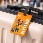 Personalized 3D-Effect Artwork Character Photo Waterproof Luggage Tag with Name Travel Accessory Birthday Gift for Travel Lovers Family Friends