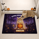 Personalised Halloween Theme Pet Photo Anti-Slip Doormat with Name and Text Room Decor New Home Halloween Gift for Pet Lovers Owners