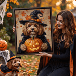 Láminas personalizadas en lienzo con fotos de mascotas con temática de Halloween Regalo de Halloween para los amantes de las mascotas