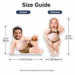 Personalized Funny Silicone Belly Photo Acrylic Fridge Magnet with Name Home Decoration Birthday Anniversary Gift for Friend