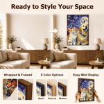 Personalized Modern Pet Portrait Wrapped or Floating Frame Canvas Prints with Name Living Room Decor Ship from USA Halloween Gift for Pet Lovers