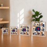 Gepersonaliseerde Hart I LOVE YOU 8-foto Collage Vierkant Acrylbord Bureau Decoratie Valentijnsdag Jubileum Cadeau voor Koppels