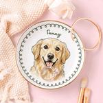 Personalized Watercolour Pet Photo Ceramic Jewellery Dish with Name Home Decor Birthday Anniversary Gift for Pet Owners Lovers