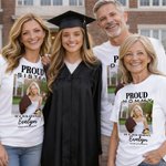 Personalised Multicolour Proud Photo Soft 100% Cotton T-shirt with Name Celebrate Graduation Gift for Family 2