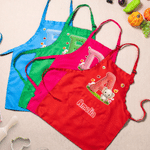 Personalized Cute Animal Initial Adjustable Kid Apron Chef Hat Set with Name and Pocket for Cooking Birthday Gift for Boys Girls