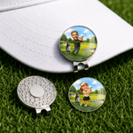Personalized 3D-Effect Artwork Cartoon Character Photo Magnetic Hat Clip Marker with Name Golf Club Birthday Game Day Gift for Golf Lovers