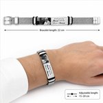 Personalised Sentimental Photo Adjustable Bracelet with Engraved Text Loss Memorial Sympathy Anniversary Gift for Family Friend