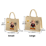 Personalized Halloween Witch Pumpkin Ghost Cartoon Kid Photo Large Capacity Jute Bag with Name Halloween Party Trick or Treat Activity Gift for Kids