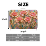 Personalized Pearlescent Birth Flower Design Anti-Slip Doormat with Text Home Decor Housewarming Birthday Gift for Women Family