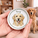 Personalized Watercolour Pet Photo Ceramic Jewellery Dish with Name Home Decor Birthday Anniversary Gift for Pet Owners Lovers