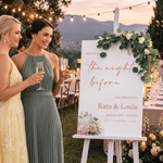 Personalized Minimalist Floral Welcome To the Night Before Celebrating Wedding Welcome Sign Poster with Name and Text Wedding Gift for Newlyweds
