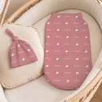 Personalizzato Multicolore Calcio Cuore Carino Animale Morbido Swaddle e Cappello Nodo con Nome Baby Shower Regalo di Compleanno per Neonati