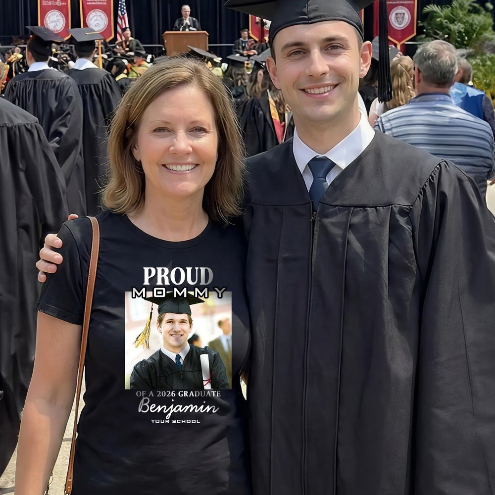 Personalised Multicolour Proud Photo Soft 100% Cotton T-shirt with Name Celebrate Graduation Gift for Family 6