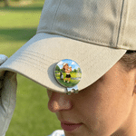 Personalized 3D-Effect Artwork Cartoon Character Photo Magnetic Hat Clip Marker with Name Golf Club Birthday Game Day Gift for Golf Lovers