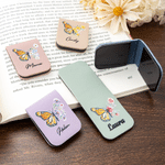 Personalised Butterfly Birth Flower Magnetic PU Leather Bookmark Clip with Name Reading Accessory Daily Use Birthday Gift for Bookworm Book Lover