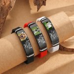 Personalized Pet Photo Adjustable Bracelet with Name and Date Memorial Sympathy Gift for Pet Owners Lovers Friends