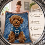 Personalised Pet Oil Painting Photo Tassel Soft Throw Blanket with Name Home Decor Birthday Gift for Pet Lover