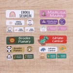 Personalised Animal Ball Vehicle Pattern Name Waterproof Stickers Set of 6 Back to School Birthday Gift for Students Kids