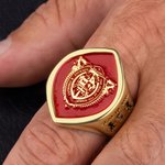 Personalized Episcopal Seal Design Bishop Ring with Text Apostolic Jewelry Pastoral Anniversary Gift for Clergy Apostle