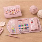 Personalized Birth Flower Crochet Hook Organizer with Name Knitting Accessories Birthday Gift for Crochet Enthusiast Mom Grandma