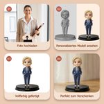 Personalisierte 3D-Foto-Figur | mit Namen und Holzsockel | Schreibtischdeko | Geburtstags- und Jubiläumsgeschenk für Kollegen und Freunde