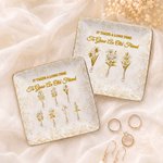 Personalised Vintage Birth Flower Ceramic Trinket Jewellery Dish with 1-10 Names Home Decor Anniversary Gift for Friends Besties