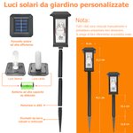 Luce solare da giardino personalizzata, con foto animale effetto inchiostro, nome e anno - Regalo commemorativo per amici e amanti di animali