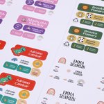 Personalised Animal Ball Vehicle Pattern Name Waterproof Stickers Set of 6 Back to School Birthday Gift for Students Kids