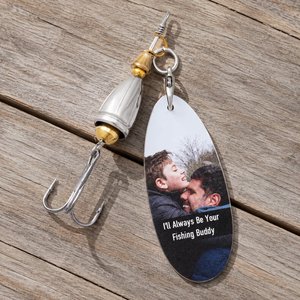 Personalized Photo Fishing Hook Lure with Text Birthday Father's Day Anniversary Gift for Dad Husband Fishing Lover