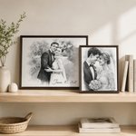 Personalized Sketch Style Black and White Minimalist Canvas Prints Home Decor Ship from USA Wedding Anniversary Housewarming Gift for Couple Newlywed