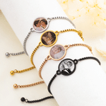 Personalised Heat-Activated Hidden Photo Adjustable Bracelet with Engraved Text Memorable Birthday Anniversary Gift for Women Men