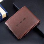 Cartera plegable personalizada de cuero PU con foto y texto grabado regalo de cumpleaños aniversario y Día del Padre para él