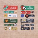 Personalised Animal Ball Vehicle Pattern Name Waterproof Stickers Set of 6 Back to School Birthday Gift for Students Kids